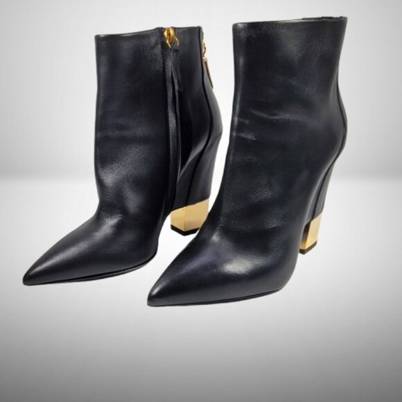 Giuseppe Zanotti Black Leather Shark Tooth Pointed Toe - Size: 38 - Picture 5 of 14